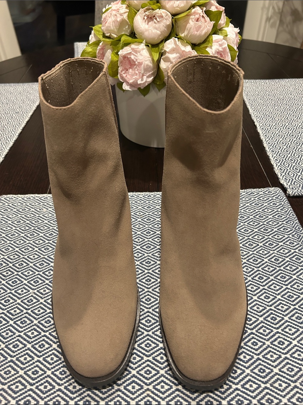 Dolce Vita 9W Women’s Taupe Suede Ankle Boots - Classic Stretch Pull-On